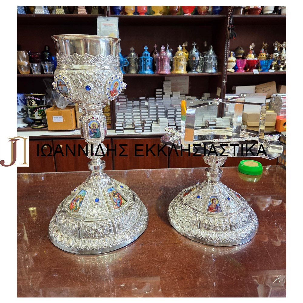 Δισκοπότηρο Ασημένιο Χειροποίητα Σμάλτα 750ml